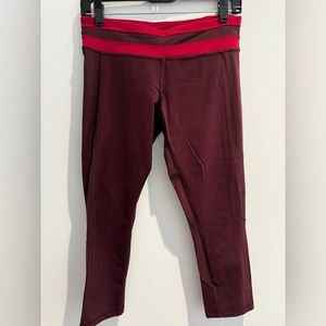 Burgundy Red Lululemon 21” leggings